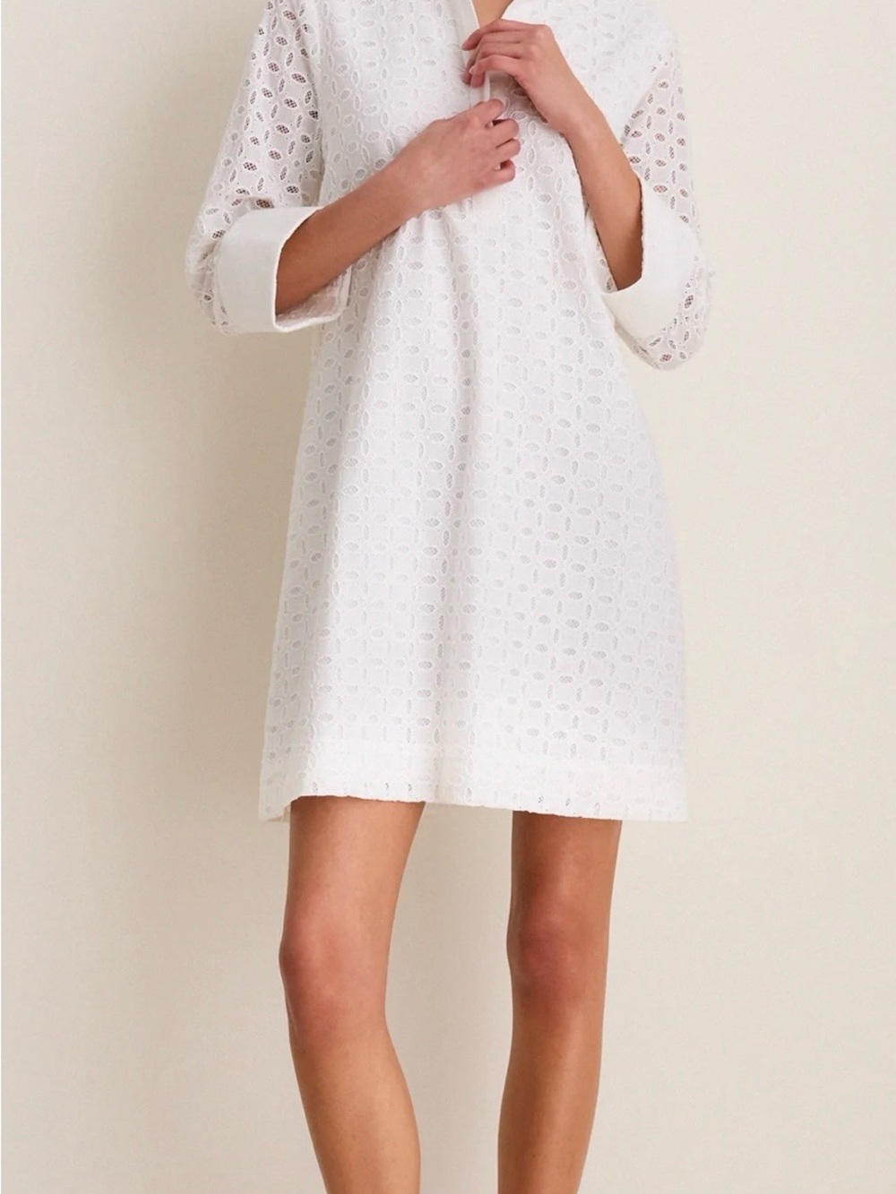 Tuckernuck Megan White Eyelet Shift Dress M N - Picture 14 of 14